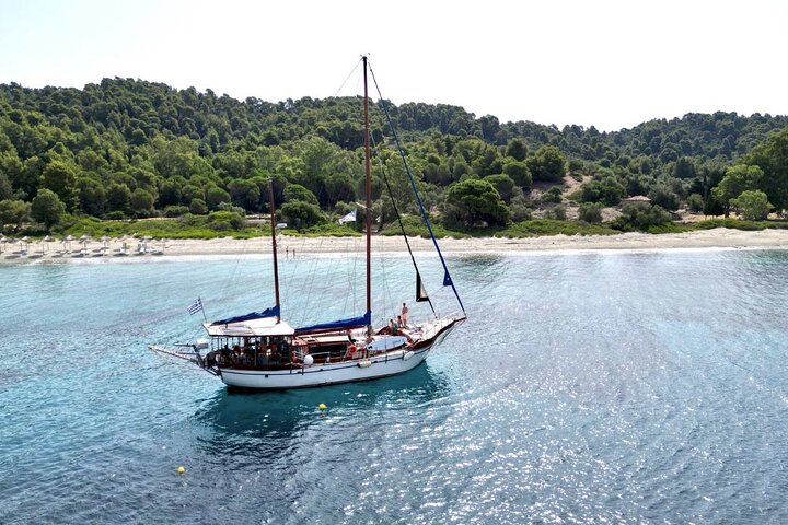 Skiathos Island Day Cruise on Traditional Wooden Sailboat