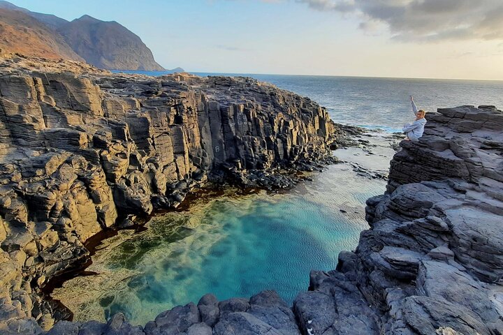 Black Sand Beach & Natural Pool – Scenic Adventure
