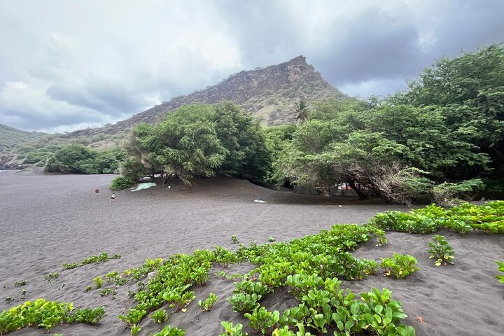 Black Sand Beach & Natural Pool – Scenic Adventure