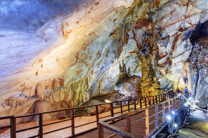 From Hue: Paradise Cave and Dark Cave Day Tour