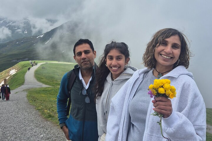 Cheese and chocolate on mountain summit