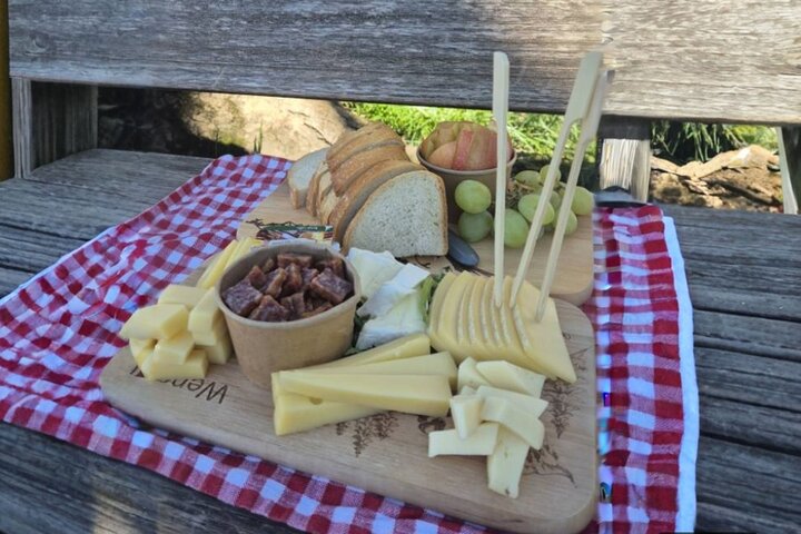 Cheese and chocolate on mountain summit