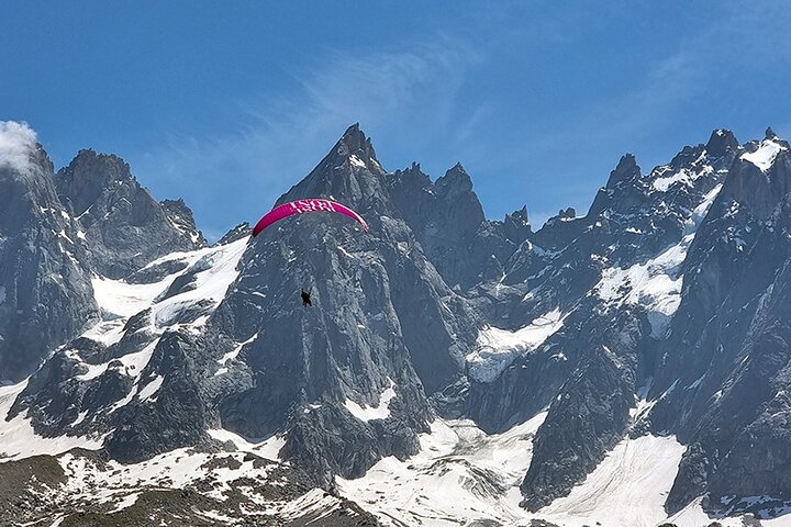 Paragliding Tandem Flight in Chamonix - Take-off from Plan-Praz