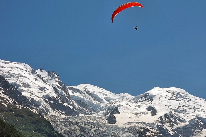 Paragliding Tandem Flight in Chamonix - Take-off from Plan-Praz