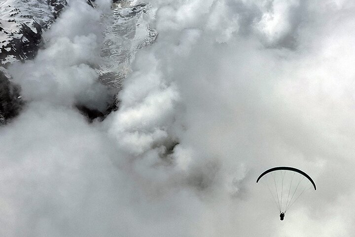 Paragliding Tandem Flight in Chamonix - Take-off from Plan-Praz