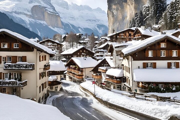 From Basel: Swiss Alps, Lauterbrunnen, Beatus Caves Small Group