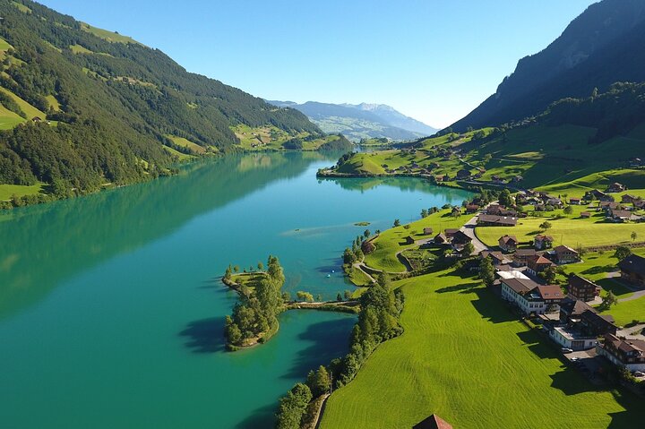 From Basel: Swiss Alps, Lauterbrunnen, Beatus Caves Small Group