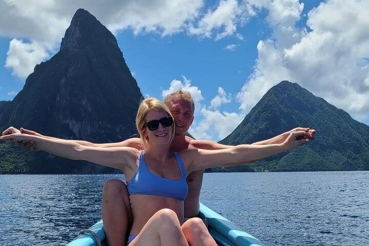 St. Lucia West Coast Boat Cruise with Snorkeling Between Pitons