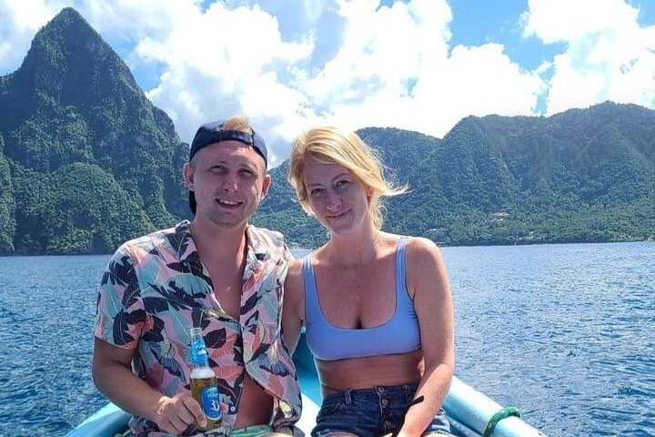 St. Lucia West Coast Boat Cruise with Snorkeling Between Pitons