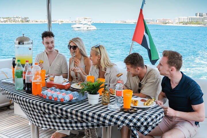 Dubai Marina Luxury Yacht Tour with Optional Breakfast or BBQ