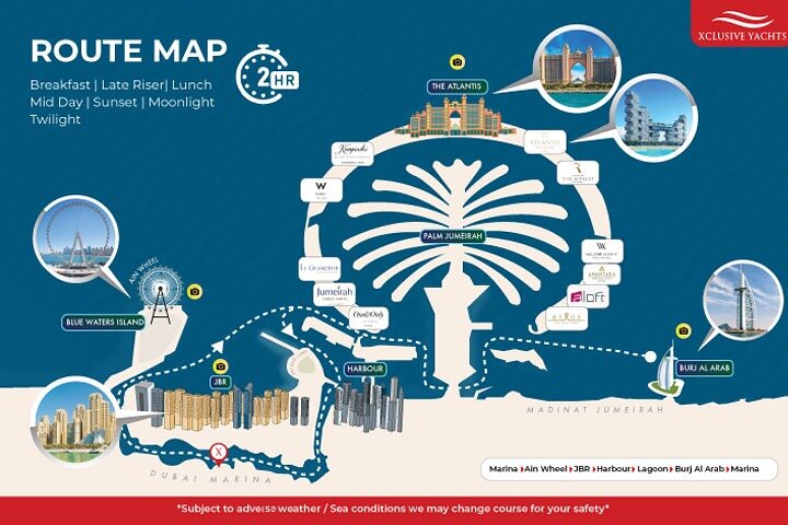 Dubai Marina Luxury Yacht Tour with Optional Breakfast or BBQ