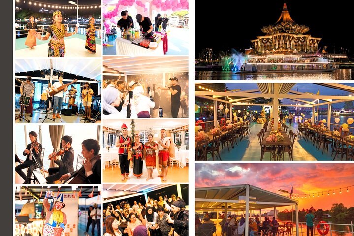 Kuching Night City Cruise with Traditional Show and Drink Tour