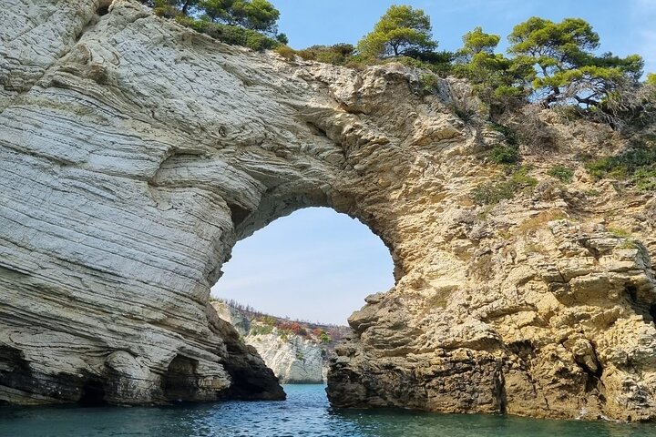 Shared boat tour in Vieste with bathing stop