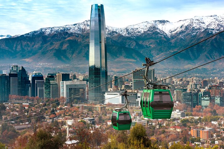 Cable Car, Funicular and Sightseeing Bus in Santiago one day