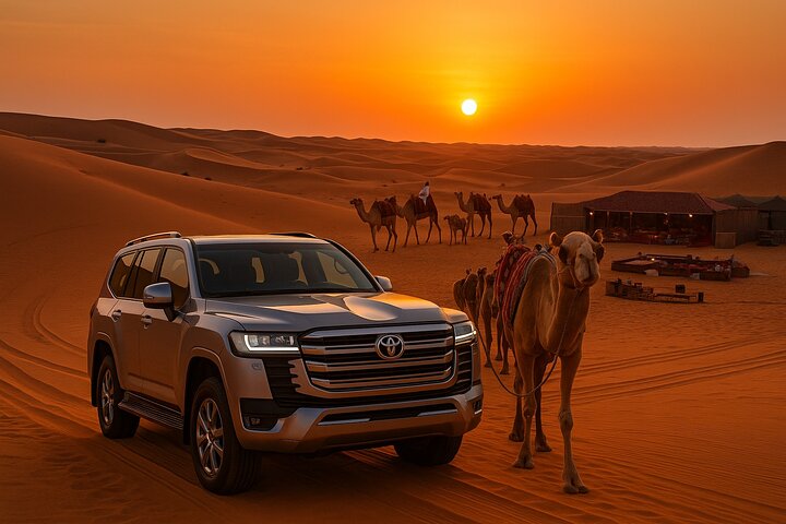 Evening Desert Safari Dubai with Camel Ride & BBQ dinner