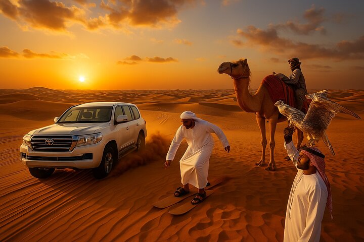 VIP Red Dune Safari with 4x4 Pick/Drop,CamelRide,BBQ Dinner,Shows