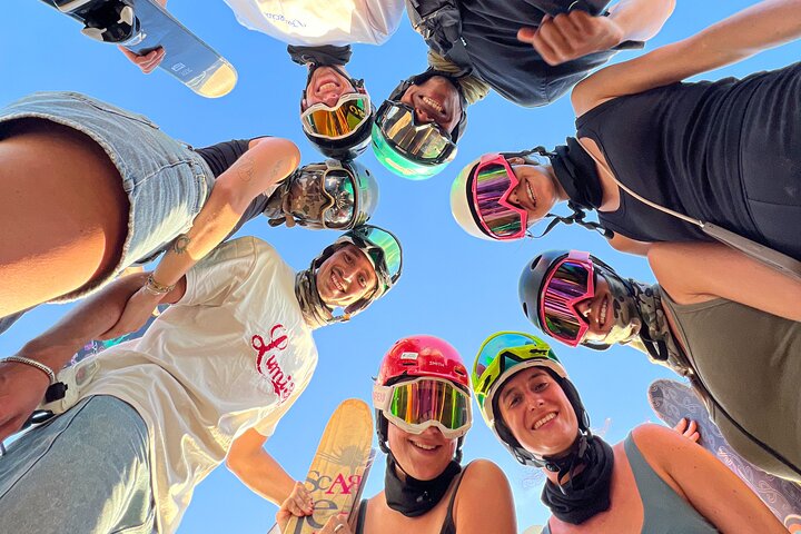 The real Sandboard,Sandski Experience, sunset,buggy and bonfire