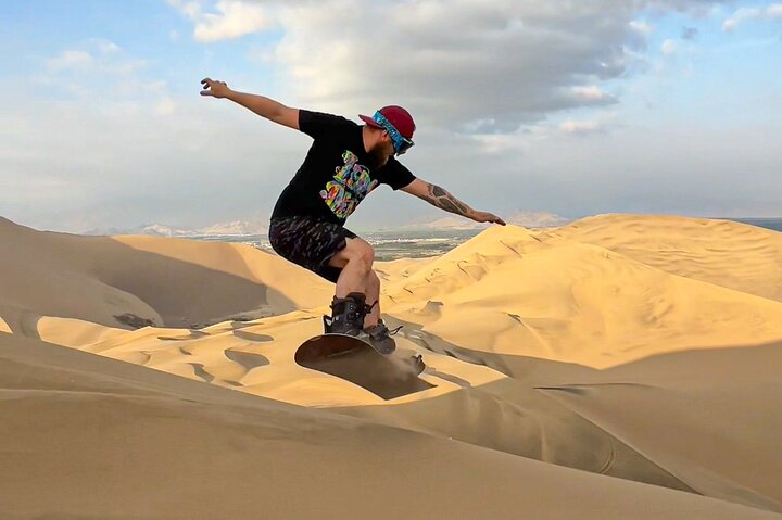 The real Sandboard,Sandski Experience, sunset,buggy and bonfire