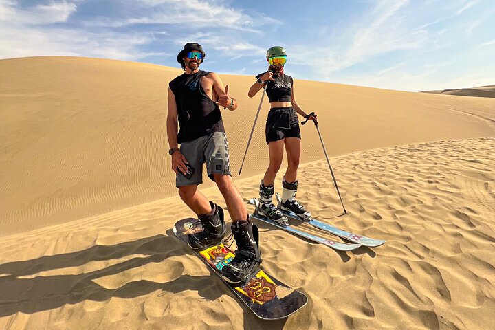 The real Sandboard,Sandski Experience, sunset,buggy and bonfire