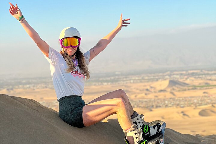 The real Sandboard,Sandski Experience, sunset,buggy and bonfire