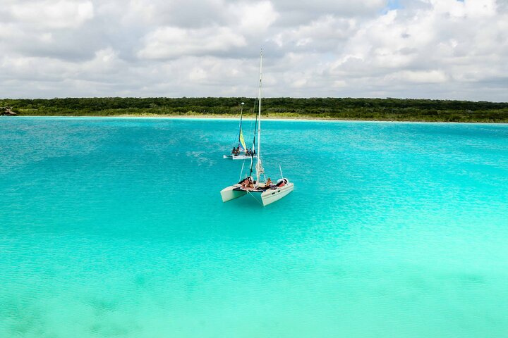 Bacalar Lagoon Private Catamaran Lunch and Drinks from Costa Maya