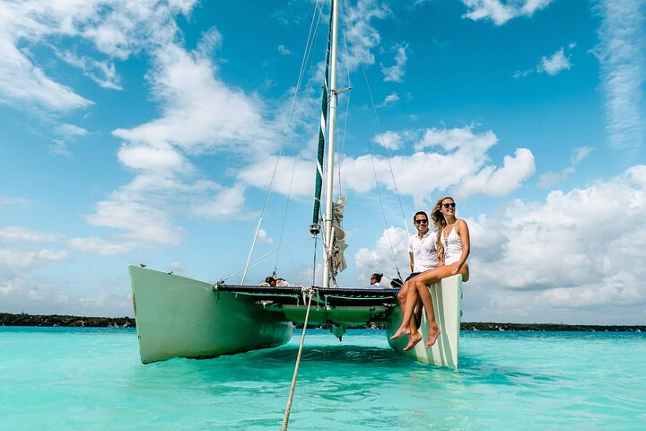 Bacalar Lagoon Private Catamaran Lunch and Drinks from Costa Maya