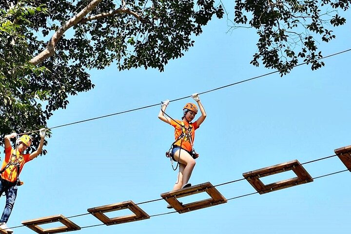 Fun Tree Top Zipline Adventure and Challenge in Kanchanaburi
