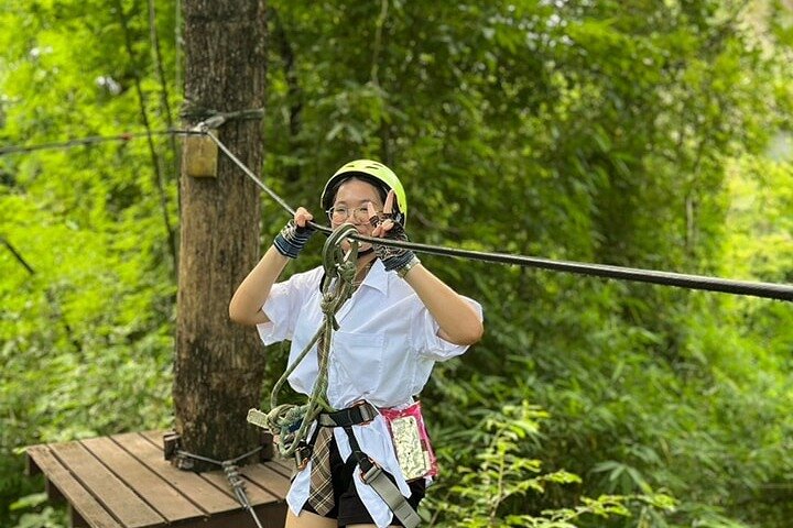 Fun Tree Top Zipline Adventure and Challenge in Kanchanaburi