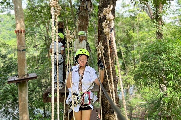 Fun Tree Top Zipline Adventure and Challenge in Kanchanaburi
