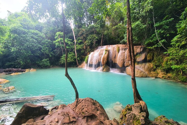 Erawan Waterfall Tiger Cave Temple and Cafe Private Tour