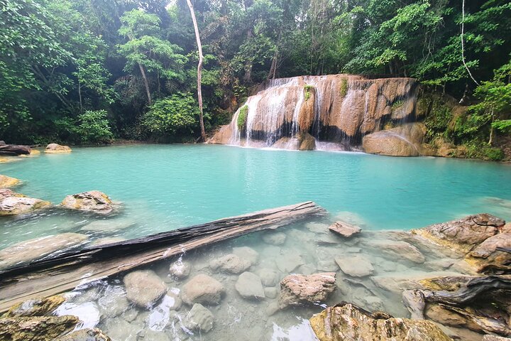 Erawan Waterfall Tiger Cave Temple and Cafe Private Tour
