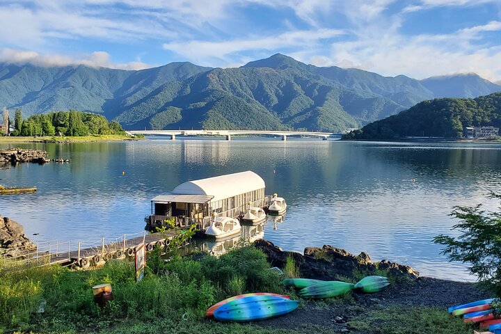 Coffee on a Kayak with Mt. Fuji - Early Morning