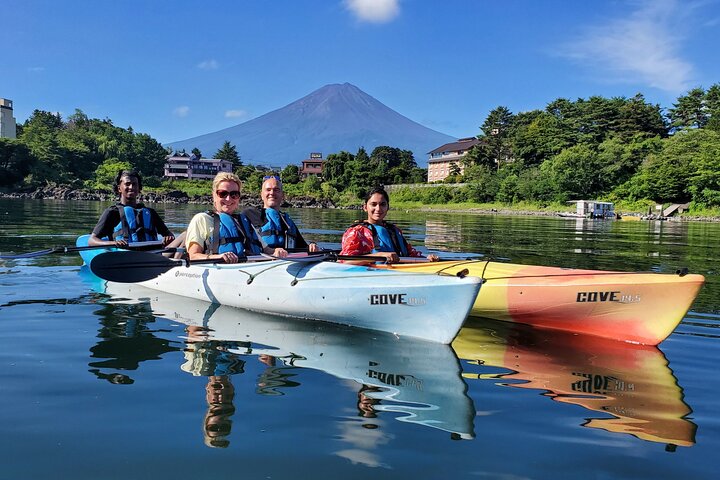 Coffee on a Kayak with Mt. Fuji - Early Morning