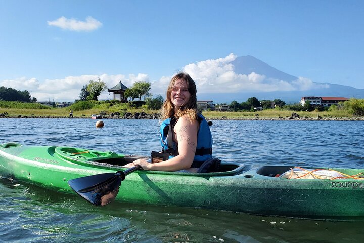 Coffee on a Kayak with Mt. Fuji - Early Morning