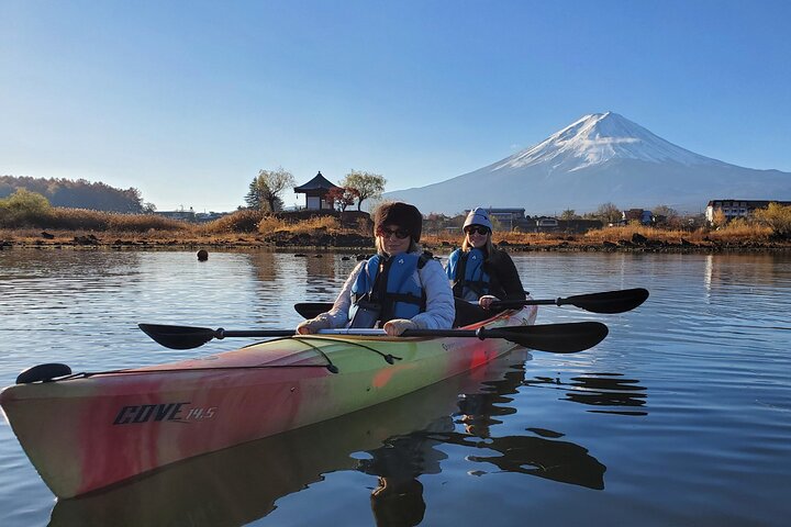 Coffee on a Kayak with Mt. Fuji - Early Morning