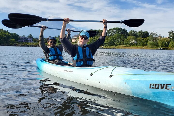 Coffee on a Kayak with Mt. Fuji - Early Morning