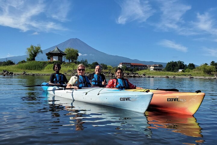 Coffee on a Kayak with Mt. Fuji - Early Morning