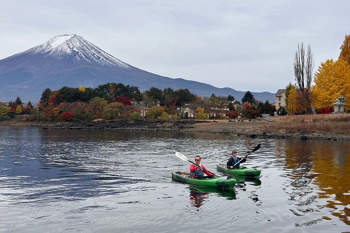 Coffee on a Kayak with Mt. Fuji - Early Morning