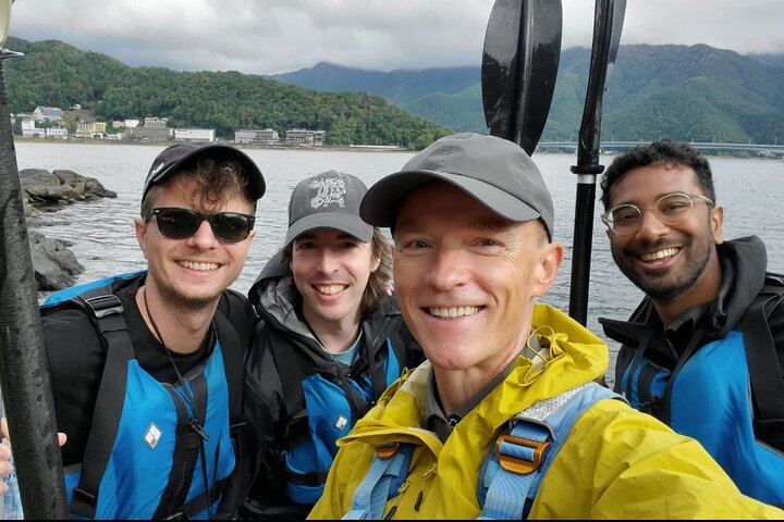 Coffee on a Kayak with Mt. Fuji - Early Morning