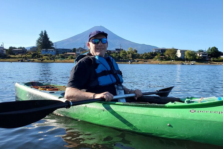 Coffee on a Kayak with Mt. Fuji - Early Morning
