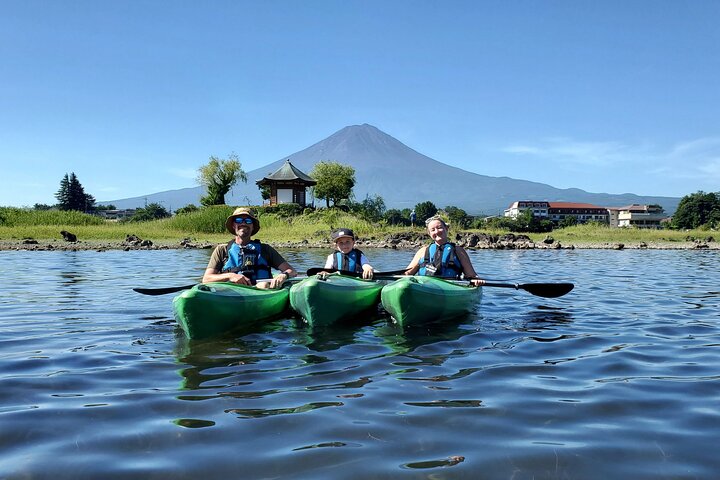 Coffee on a Kayak with Mt. Fuji - Early Morning