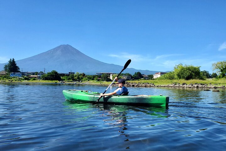 Coffee on a Kayak with Mt. Fuji - Early Morning