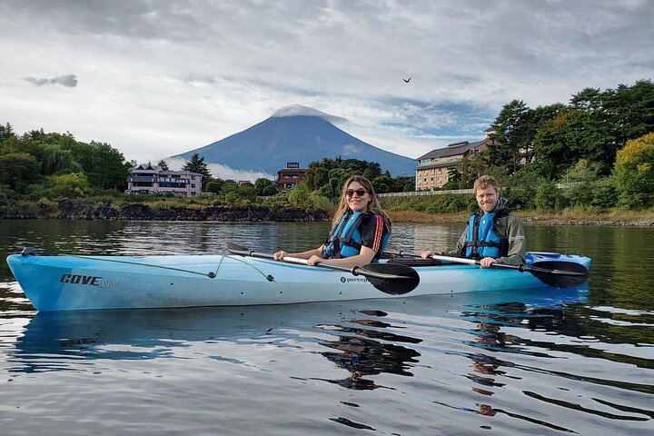 Coffee on a Kayak with Mt. Fuji - Early Morning