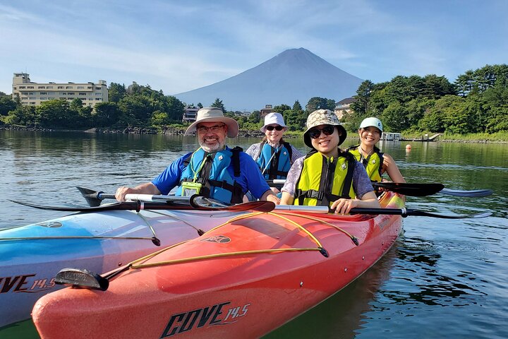Coffee on a Kayak with Mt. Fuji - Early Morning
