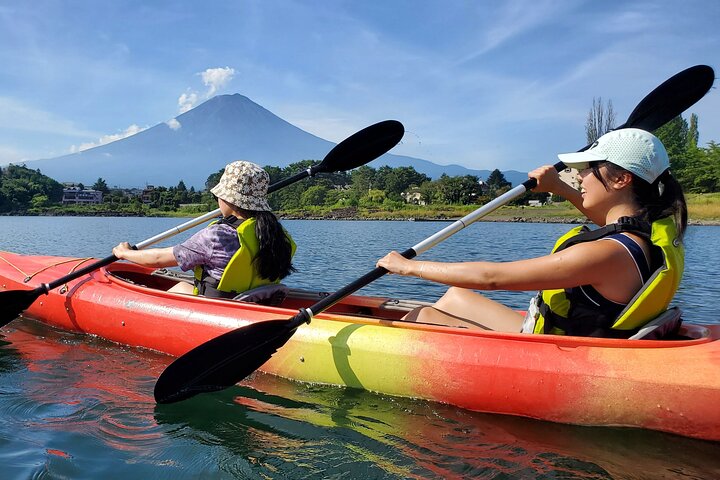 Coffee on a Kayak with Mt. Fuji - Early Morning