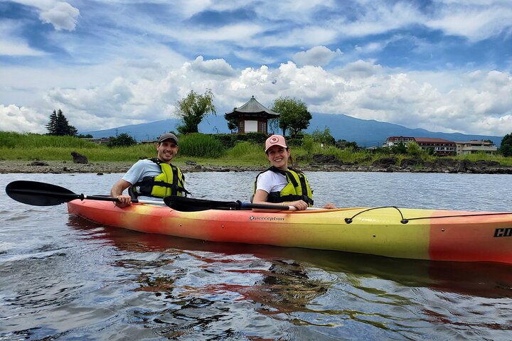 Coffee on a Kayak with Mt. Fuji - Early Morning