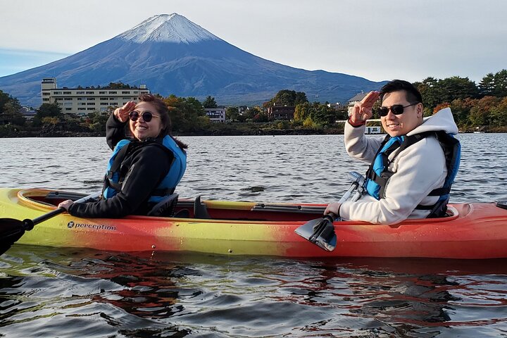 Coffee on a Kayak with Mt. Fuji - Early Morning