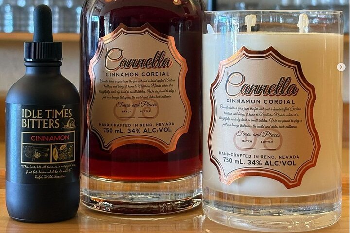 Downtown Reno Distillery Tasting Flight and Signature Cocktail
