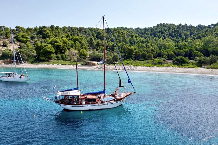 Skiathos Island Day Cruise on Traditional Wooden Sailboat