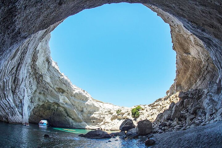 Milos Kleftiko Catamaran Cruise with Lunch Drinks and Snorkeling